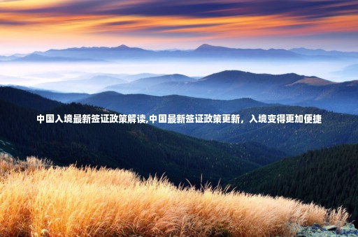 中國入境最新簽證政策解讀,中國最新簽證政策更新，入境變得更加便捷
