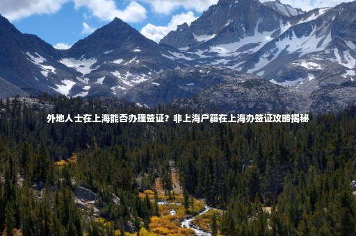 外地人士在上海能否辦理簽證？非上海戶籍在上海辦簽證攻略揭秘