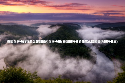 泰國(guó)銀行卡的錢怎么轉(zhuǎn)回國(guó)內(nèi)銀行卡里(泰國(guó)銀行卡的錢怎么轉(zhuǎn)回國(guó)內(nèi)銀行卡里)