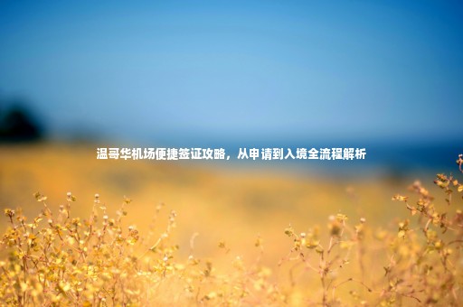 溫哥華機場便捷簽證攻略，從申請到入境全流程解析