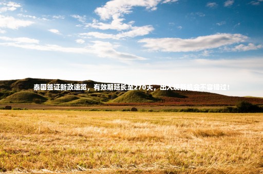 泰國簽證新政速覽，有效期延長至270天，出入境新機會不容錯過！