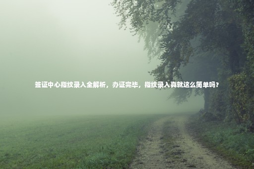 簽證中心指紋錄入全解析，辦證完畢，指紋錄入真就這么簡(jiǎn)單嗎？