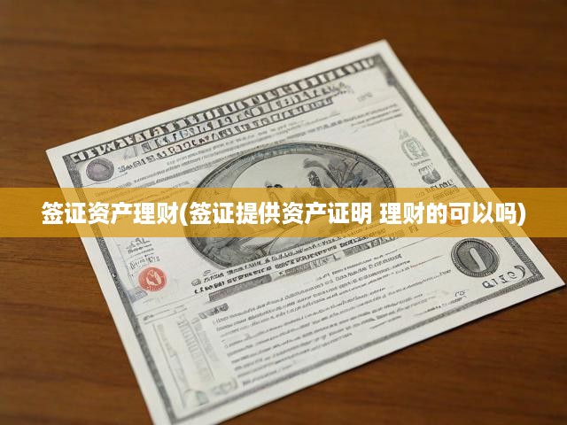 簽證資產(chǎn)理財(簽證提供資產(chǎn)證明 理財?shù)目梢詥?
