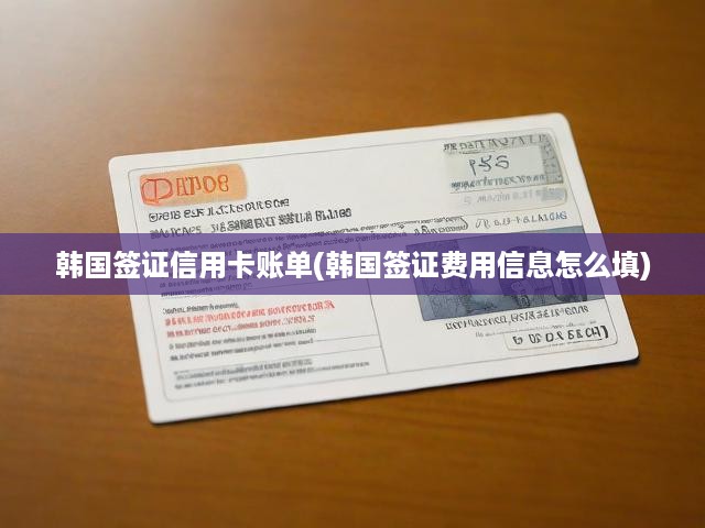 韓國(guó)簽證攻略，信用卡賬單解析及費(fèi)用明細(xì)全解析