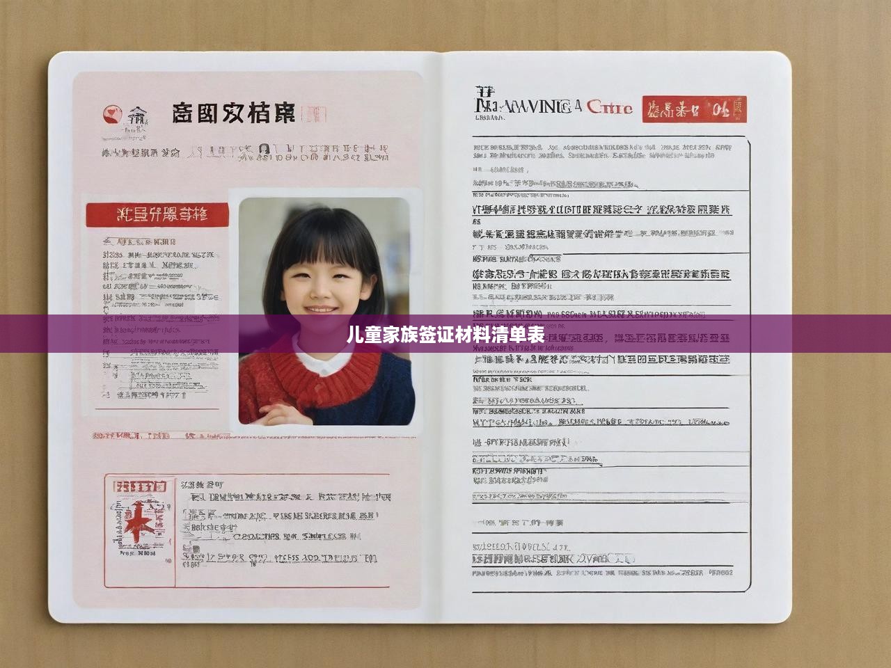 兒童家族簽證材料清單表