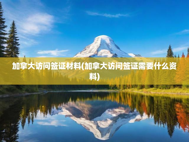 加拿大訪問簽證材料(加拿大訪問簽證需要什么資料)