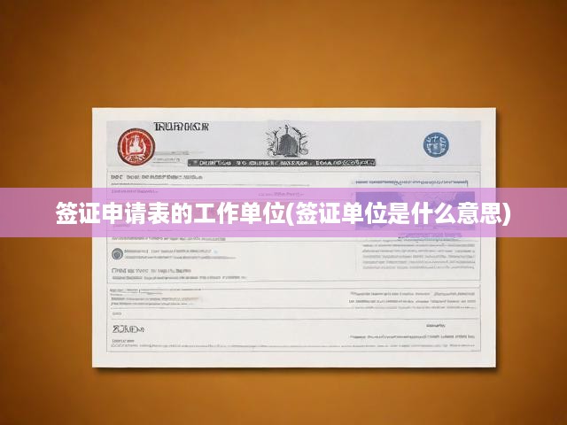 簽證申請(qǐng)表揭秘，工作單位填寫關(guān)鍵要點(diǎn)及單位含義與注意事項(xiàng)全解析